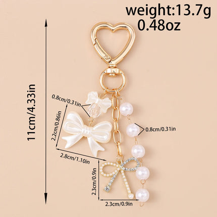 Bowknot Heart Crystal Keychain / Porte-Clés Nœud Cœur Cristal