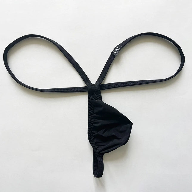 1pc Men Sexy Low Waist G-String Thongs Enlarge Underpants Bulge Pouch Underpants Ice Silk Gay Sissy Sexy Breathable Panties