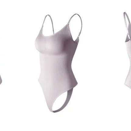 GUUDIA Spandex Bodysuit Thong String Shapewear Compression Body Shapers Cupless Wirefre Open Crotch Tummy Control Jumpsuit