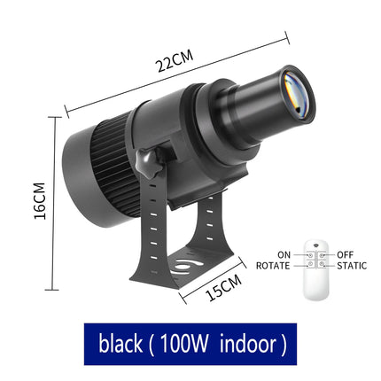 Custom Led HD Gobo Logo Projector Indoor Outdoor Ip67 Waterproof Rotating Advertising Image Projection Light For Floor Wedding
