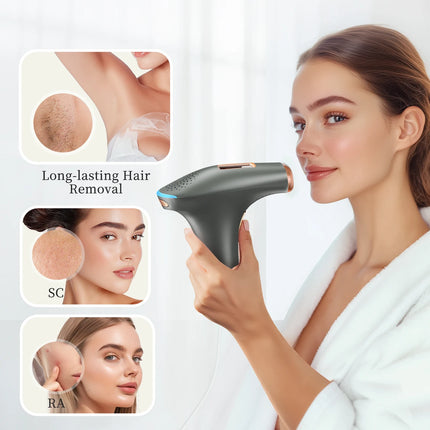 Laser Hair Removal Pro IPL Devices Painless Permanent Epilator with HR/SC/RA, 9 Energy Levels 999999+ Light Body Hair Trimmer