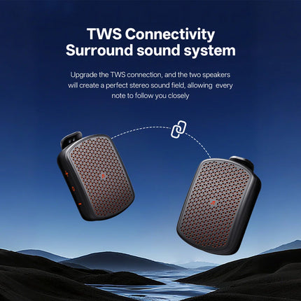 Magnetic Clip-on M1 Portable Bluetooth Speaker, Outdoor Waterproof TWS Stereo, High Volume, Mini Speaker with Heavy Bass.