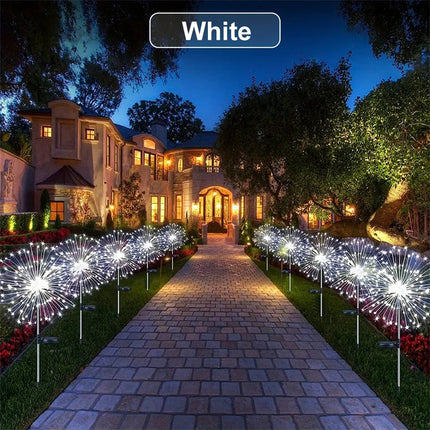1/2/4PCS Solar Firework Light Waterproof Outdoor 8 Lighting Modes Lights 90-200LED Fairy String Light Christmas Path Lawn Decor