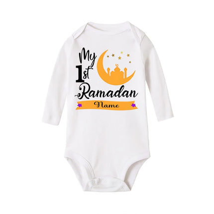 Personalized Ramadan Baby Bodysuit Custom Name Newborn Eid Jumpsuit Infant Ramadan Romper Islamic Muslim Holiday Babies Outfits