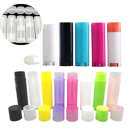 10/30/50/100/200 Empty PP 5g Oval Lipstick Tube Empty Round Lip Gloss Tube Clear Travel Bottle Plastic Diy Oval Lip Balm Tubes