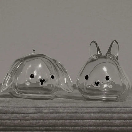 Transparent Acrylic Keychain Cat Hair Storage Capsule Animal Shaped Handmade Rabbit Hair Storage Box Portable Cute