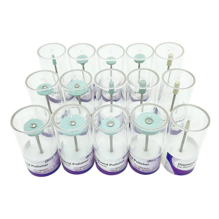 10Pcs High Quality Dental Ceramic Diamond Polishing Burs for Dentist Lab Quick Polishing Zirconia Porcelain Crown Tools