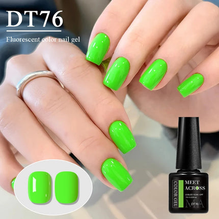 7ml MEET ACROSS Fluorescent Color Nail Gel Polish Are Suitable For Fashionable Nail Art Spring And Summer Gel Valentine'S Day