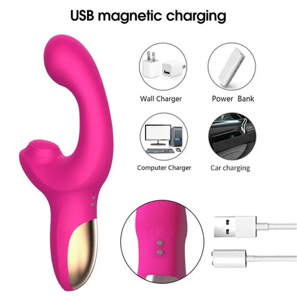 Powerful Sucking Dildo Vibrator for Women Female Clit Sucker Vacuum Clitoris Stimulator Finger Wiggling Vibrator Adult Sex Toy