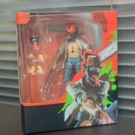 Chainsaw Man Denji Articulated Action Figure Boxed Collectible Pvc Model 16cm White Open Shirt Anime Statue For Adult Collection