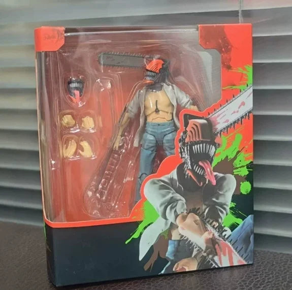 Chainsaw Man Denji Articulated Action Figure Boxed Collectible PVC Model 16cm White Open Shirt Anime Statue For Adult Collection
