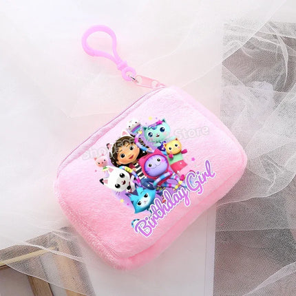 Kawaii Gabby Dollhouse Coin Purse Cute Anime Cat Headset Mini Bag Child Birthday Gifts Keychain Pendant Bags Cartoon Girl Wallet