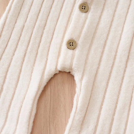 Winter Baby Toddler Onesie+Hats Button Bear Warmth Lovely 0-18 Months Newborn Knitted Romper Round Neck Soft Minimalist Casual