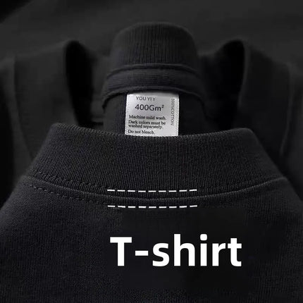 White Heavyweight 400g Pure Cotton Long Sve T-irt ex Loose Fit Basic Color Inner Wear Base Layer irt