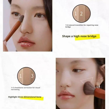 Korea toocoolforschool Three-color Contour Palette Natural Transitions No Color Difference Highlight Eye Shadow Hairline Powder