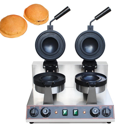 HPH2O Double Head UFO Hamburger Machine Gelato Panini Press Maker Non-stick Coating Burger Waffle Maker Rotatable