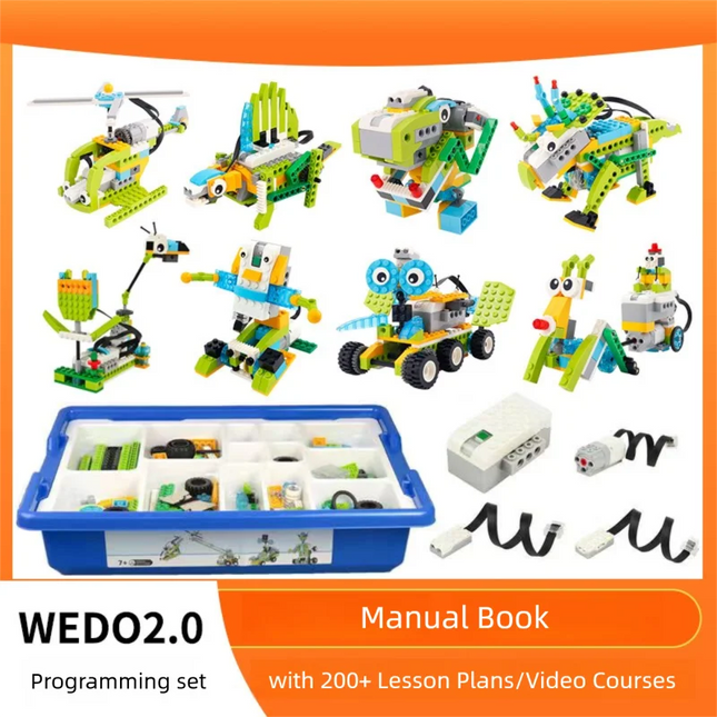 Educational WeDo 2.0 Core Set Building Blocks with Scratch 3.0 Programming Electrics Robotics STEAM DIY Toys Gift for Kids