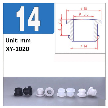 Black Silicone Rubber Snap-on Grommet Hole Plugs End Caps Bung Wire Cable Protect Bush 4.5mm-30mm