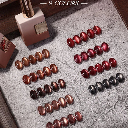 Cat Eye Enamel Ruby Glass Beads Nail Polish 9-Color Pop Cat Eye Enamel Solid Color Nail Polish Nail beauty Not Easy To Fade