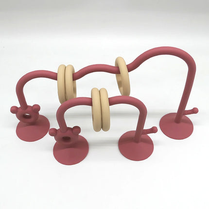 1SET Silicone children's silicone tabletop toys, bead wrapped baby early education puzzle game toys