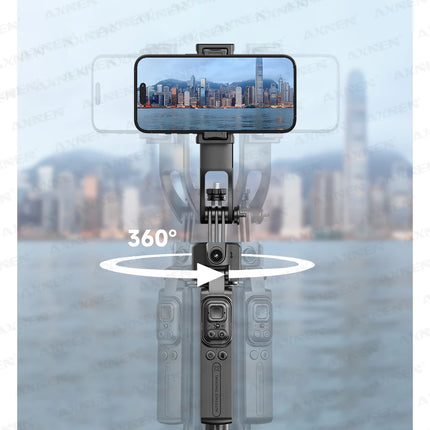 1630mm/64in C17 Tripod Selfie Stick 360° Auto Rotation Shooting Quadruped Phone Stand Face Track Bluetooth Remote Control Tripie