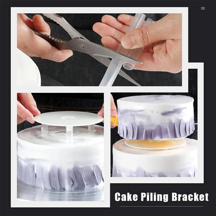 Cake Layer Support Frame, Reusable 9/12/16/20/26 cm Cake Board and Cake Pin Rod for Layered Cake Structure and Stacking