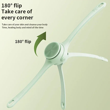 USB Waterproof Double Handle Electric Rotating Silicone Bath Brush Multi Functional Body Shower Cleaner with 4 Brush Heads