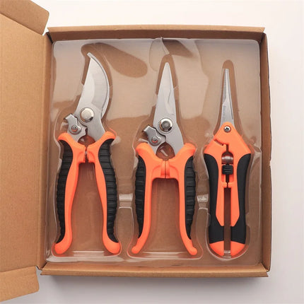 Stainless Steel Garden Scissors Set Gardening Shears Set Fruit Grape Thinning Pruning Shears Straight Gardening Flower Scissors