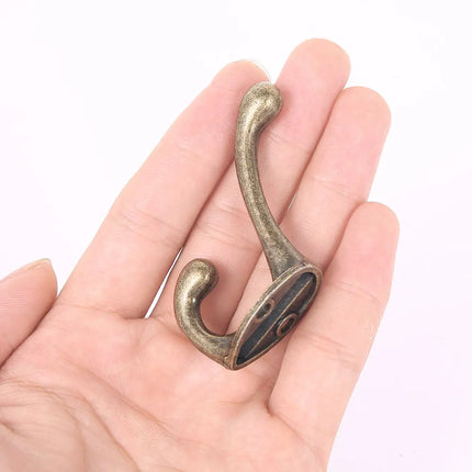 10/20Pcs Coat Hooks Wall Mounted Heavy Duty Dual Coat Rack Bronze Vintage Clothes Hanger With Screw for Door Coat Hooks Bathroom