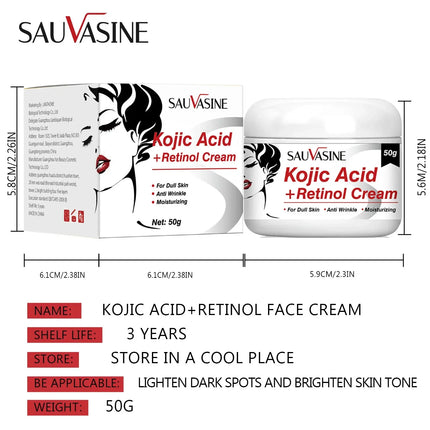 Kojic Acid Cream Remove Pigment Melanin Whitening Remove Dark Spots Cream Nourishing & Resurfacing Fade Skin Care Face Cream