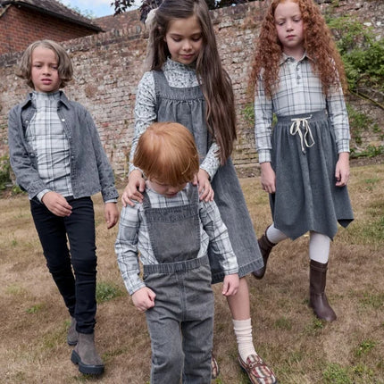 Clearance sale AS AW25 Grey denim collection + jersey ribbing family matching clothes boys girls clothing