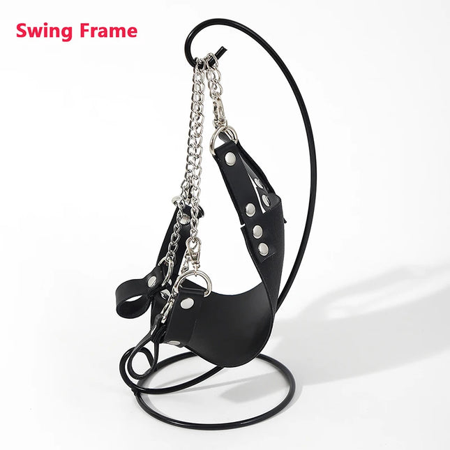 BDSM Bondage Collar Soft Leather And Iron Chain Link Metal Hole Slave Collars For Women Sex Toys For Couples Sex Restraints