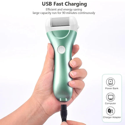 Rechargeable Electric Foot Grinder - USB Powered Callus Remover with Adjustable Speeds, for Men & Women's Pedicure and Self-Care
