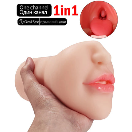 3 in 1 Blowjob Artificial Vaginal for Men Sucking Penis Rubber Vagina Pocket Pussy Simulate Real Oral Sex Love Mouth Anal Anus