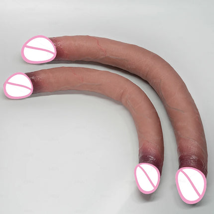 Overlength Double Dildos for Women Realistic Soft Penis Masturbator Anus Vagina Stimulate Long Dick Sex Toy for Lesbian