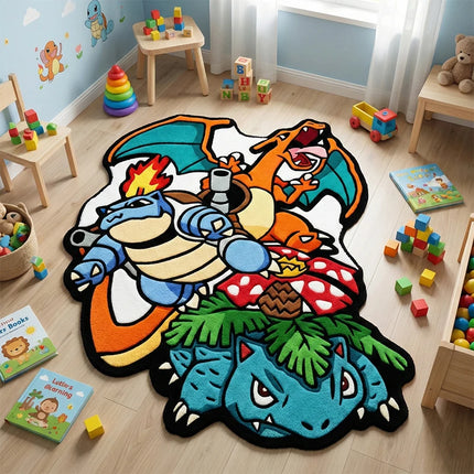 Anime Pokemon Charizard Blastoise Venusaur Rug Fluffy Soft Floor Mat Kids Bedroom Decor Gamer Gift Non-slip Area Carpet
