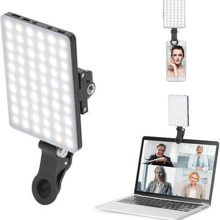 LED Portable Clip-on Selfie Light; Video Conference Lighting, 3 Lighting Modes, Suitable for iPhone Camera Laptop