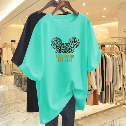 Summer Pure Cotton Fashion Letter Print T-Shirts Women Casual Oversized O-Neck Short Sleeve Top Tee Basic Pullovers M-6XL