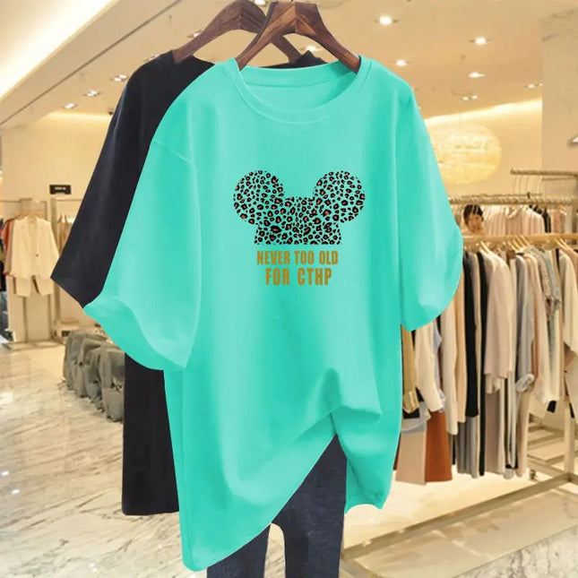 Summer Pure Cotton Fashion Letter Print T-Shirts Women Casual Oversized O-Neck Short Sleeve Top Tee Basic Pullovers M-6XL