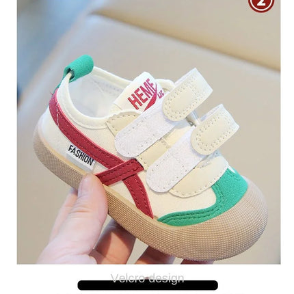Spring and Autumn 2024 New Korean version of indoor girls canvas shoes soft-soled children's baby toddler shoes children's shoes