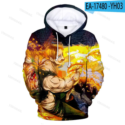 Meliodas The Seven Deadly Sins Hoodie Sweatshirt Anime Figures Kids Cosplay Costumes Sudaderas Para Hombres Boys Christmas Gifts