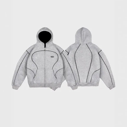2026 New Unisex Y2K Tracksuit Casual Street Style Hoodie Set With Contrast Line Design For Men Women