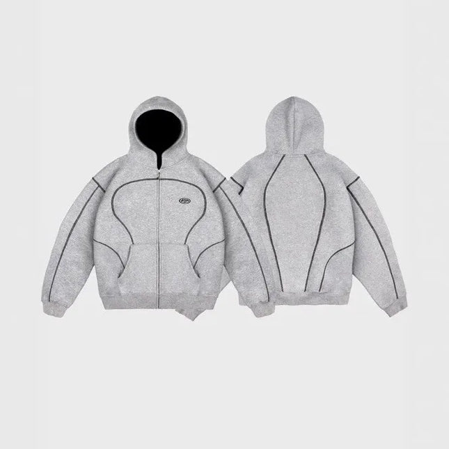 2026 New Unisex Y2K Tracksuit Casual Street Style Hoodie Set With Contrast Line Design For Men Women