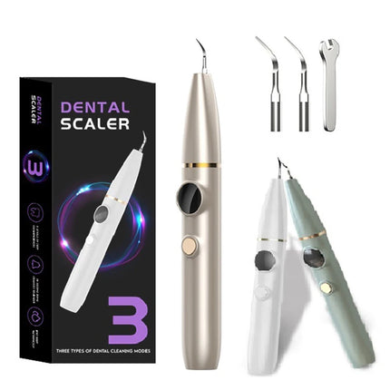 PAKISS Ultrasonic Tooth Cleaner Plaque Remover for Stain Tarter Calculus with Led 3 Adjustable Modes Safe for Adult Kids FY-B700