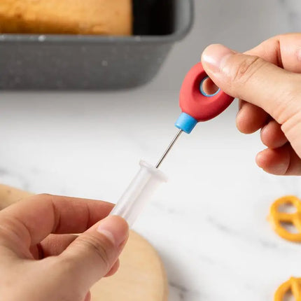 [S]Reusable Cake Tester Probe With Non Slip Silicone Handle For Home Baking Doneness Check