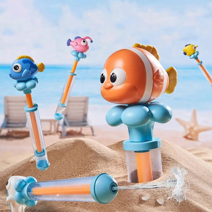 Water Gun Water Shooter Outdoor Summer Pulling Type Water Cannon Swim Sprayer Toy Kid Child Beach Single-Tube Water Outlet beach