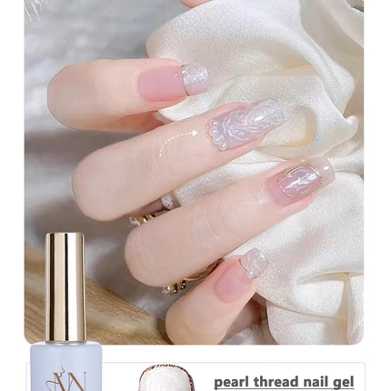 MIANEL 12ML Mother-of-Pearl Mermaid Shimmer Thread Gel Polish 2026 Spring-Summer Collection Fine Glitter Aurora Pearl Nail Art