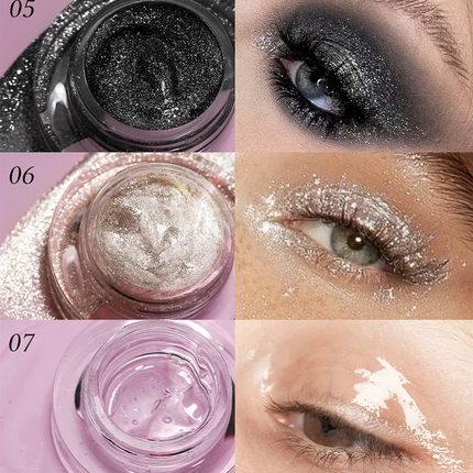 Multi-Use Liquid Glitter Eyeshadow High Shine Shades Gel Liquid Eyeshadow Water Light Quick Dry Long Lasting Multi-Use Makeup