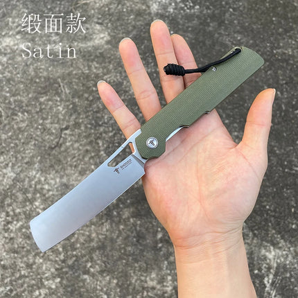 New Original SHOOZIZ XUN120 series XUN119 D2 Steel Flax Handle Folding Knife Brass Washer Outdoor Camping EDC Pocket Tool