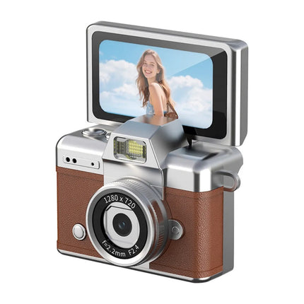 1.47 Inch Screen Thumb Keychain Camera 180° Flip Screen Neck Strap Design Retro CCD Mini Digital Camera Support Memory Card